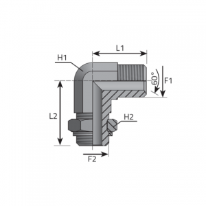 90° BSP (collīgie) adapteri ar ārējo un regulējamu BSP (collīgo) ārējo vītni. (LMG..MOG)